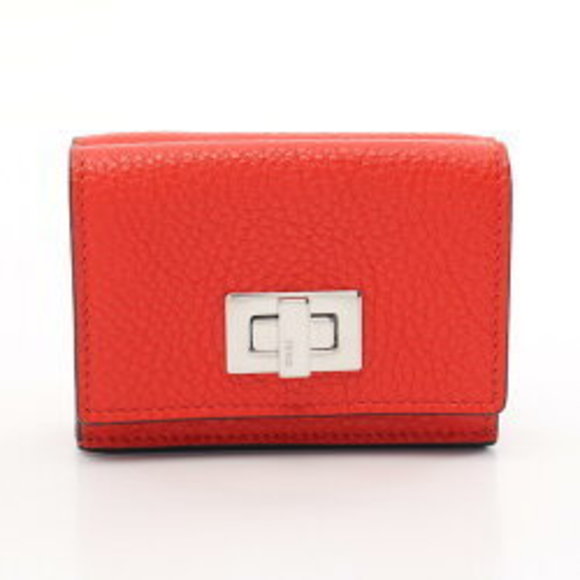 FENDI Peekaboo Tri leather Wallet red - Picture 1 of 7